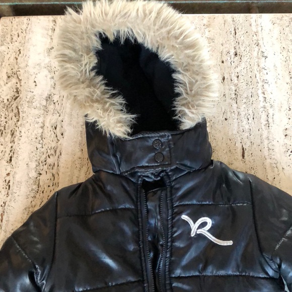 Roca wear 2t down jacket fur hoodie - Picture 2 of 4
